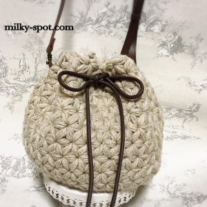 編み物,リフ編み,ショルダーバッグ,藤沢